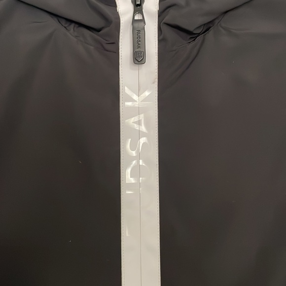 Rudsak windbreaker jacket white stripe hood Wyatt 9/10 NWT - Picture 2 of 9